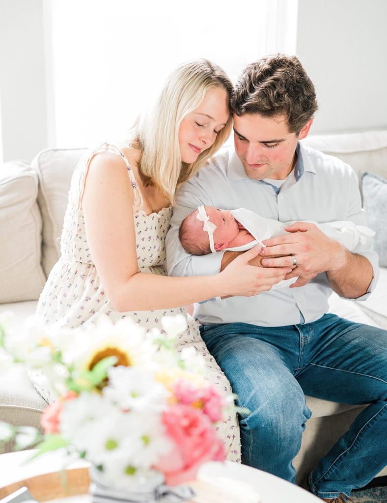 Houston newborn photographer in home newborn session