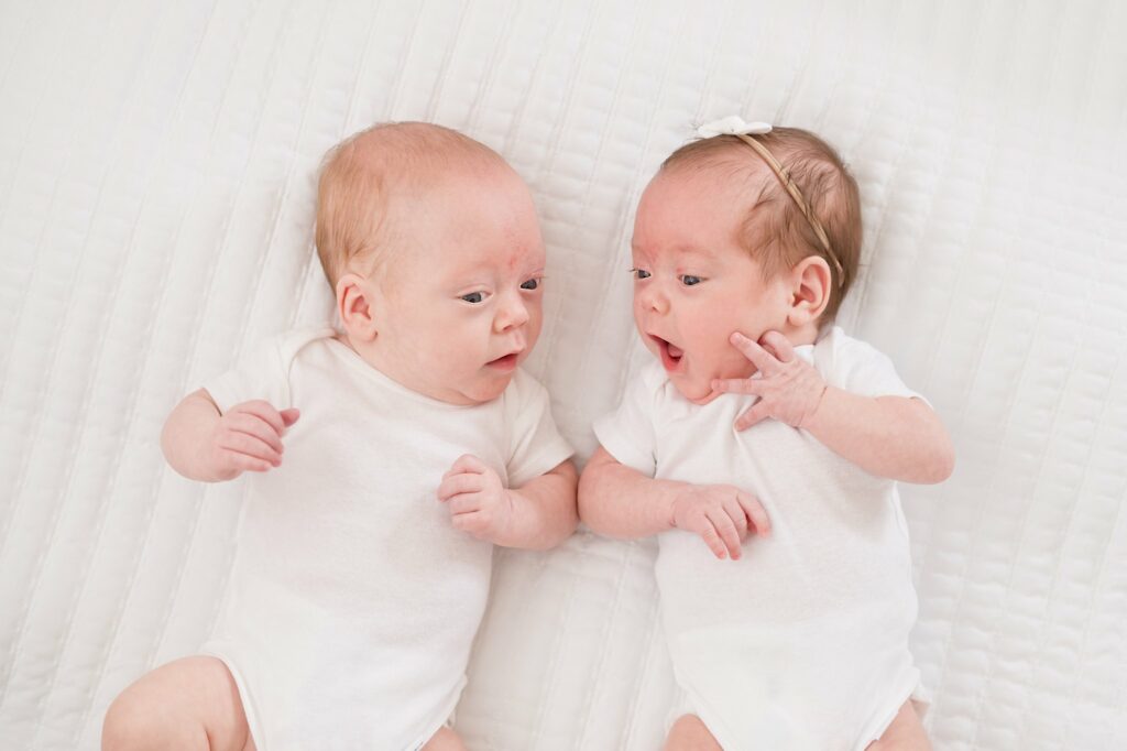 Twin newborn photographer in Houston
