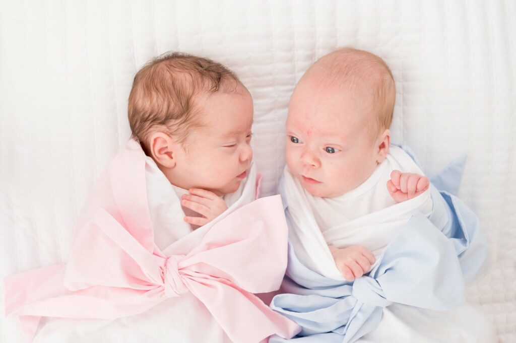 Twin newborn photographer in Houston