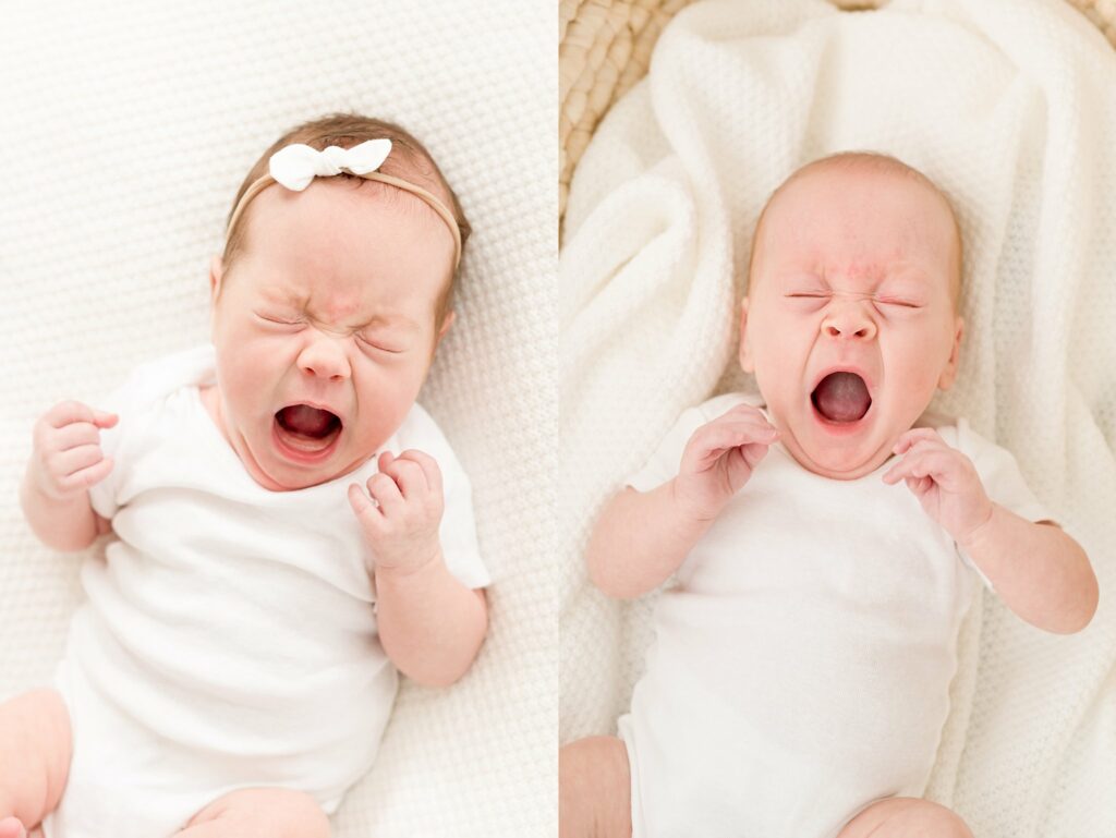 Newborn baby yawning picture