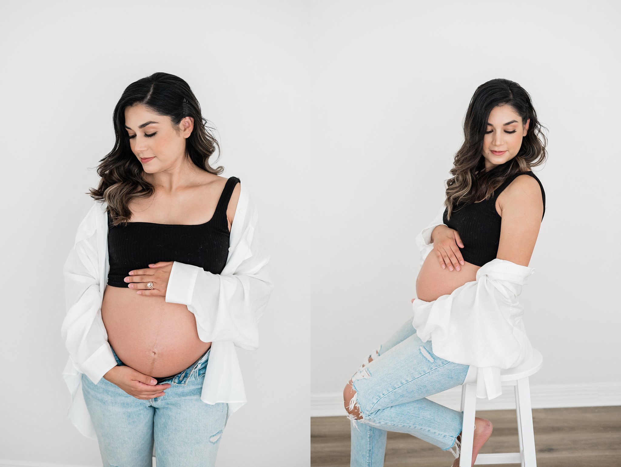 maternity photoshoot ideas bare belly
